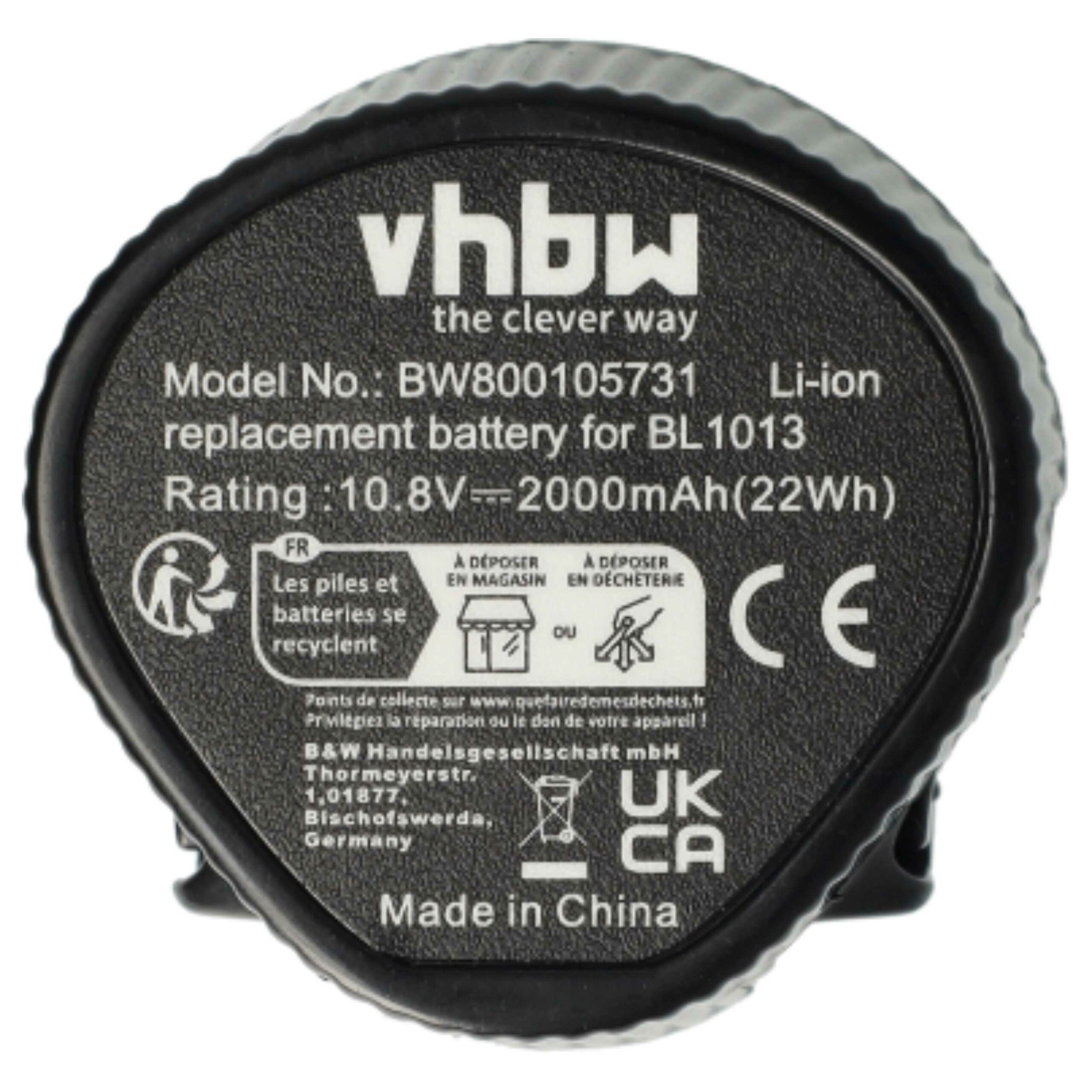 2x Baterias vhbw para Ferramentas Makita 194551-4 2000 mAh 10.8 V Li-Ion - Image 3