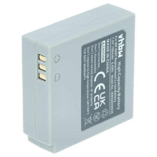 Bateria de Videocâmara vhbw substitui Samsung BP-85ST - 700 mAh 7.2 V Li-Ion