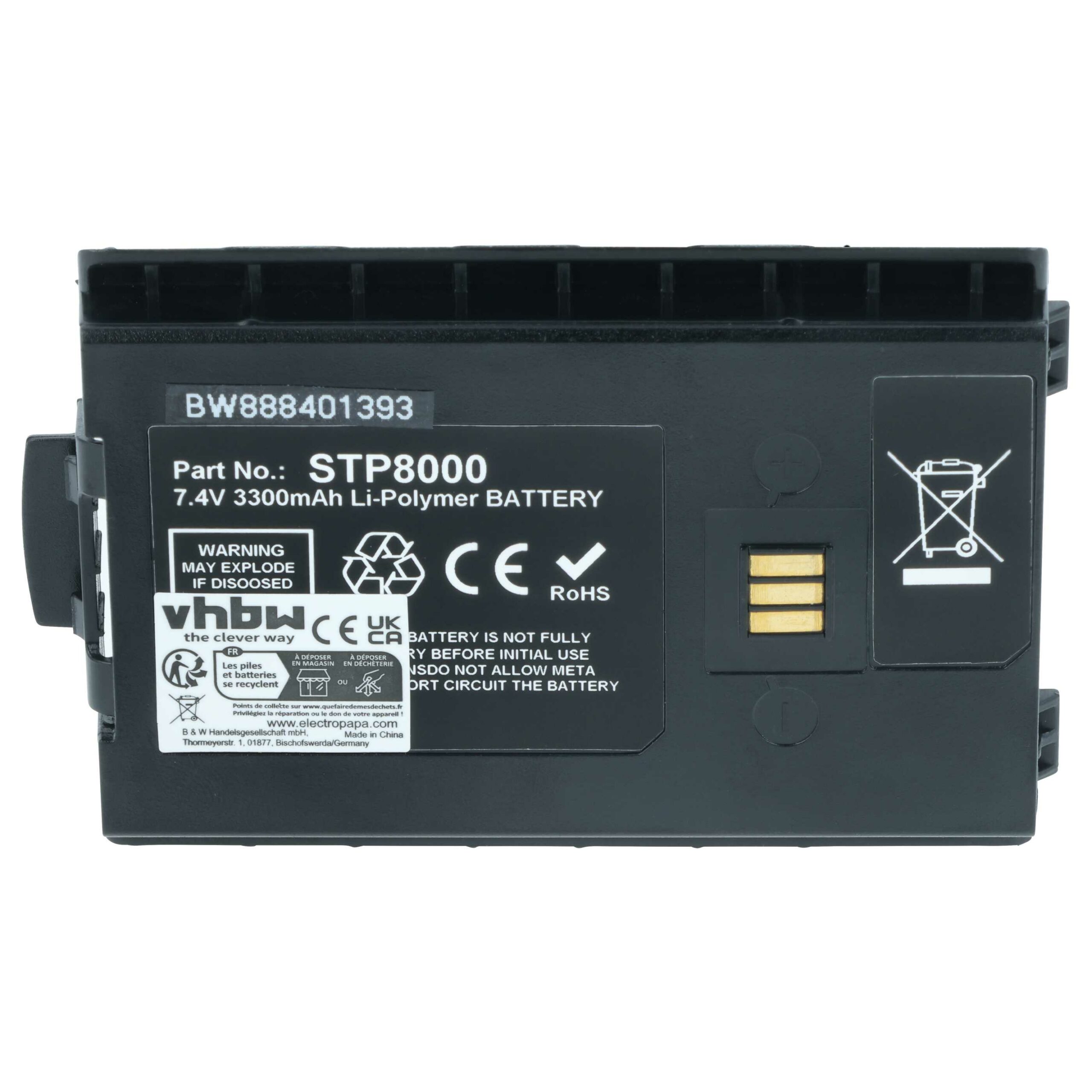 Bateria vhbw para rádio Sepura SC20, SC21, STP8000, STP9000 - 3300 mAh 7.4 V - Image 3