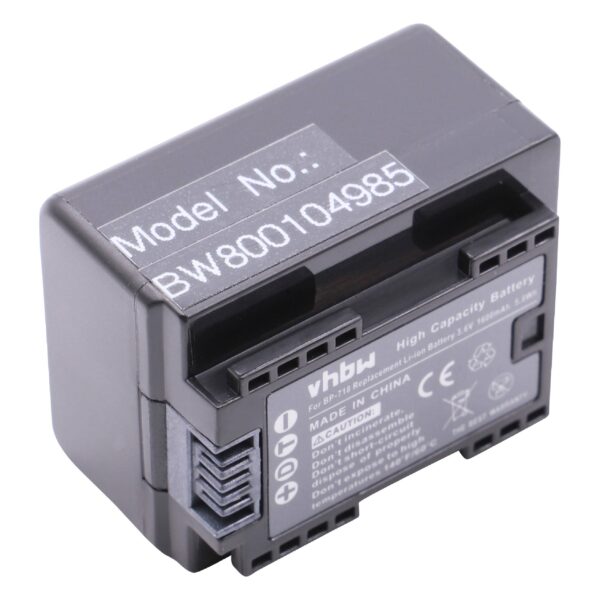 Bateria de Videocâmara vhbw para Canon BP-718 1600 mAh 3.6 V Li-Ion