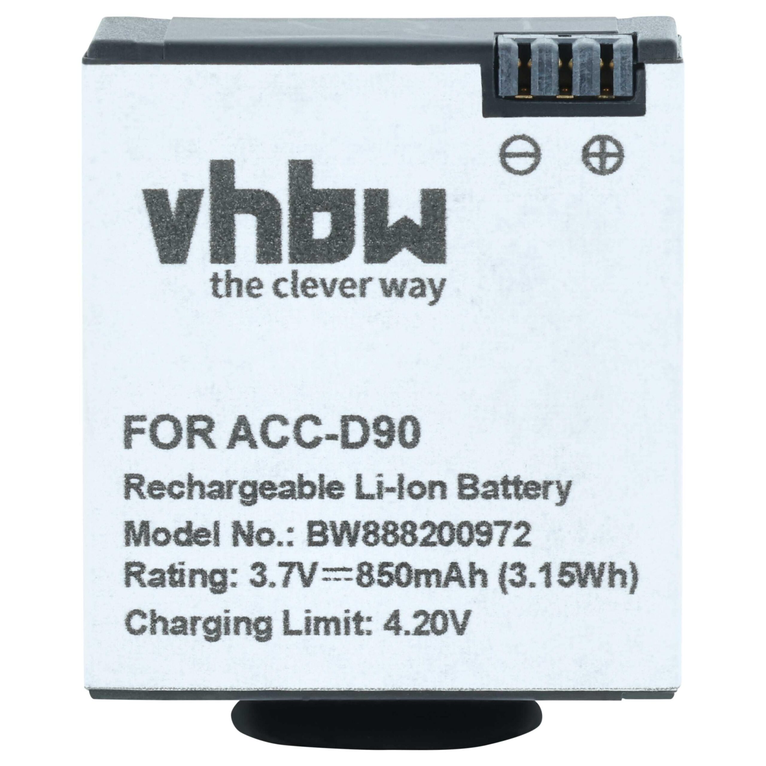 Conjunto de 3 baterias vhbw Li-Ion 850 mAh para câmaras AEE D90, S90 e S91B - Image 3