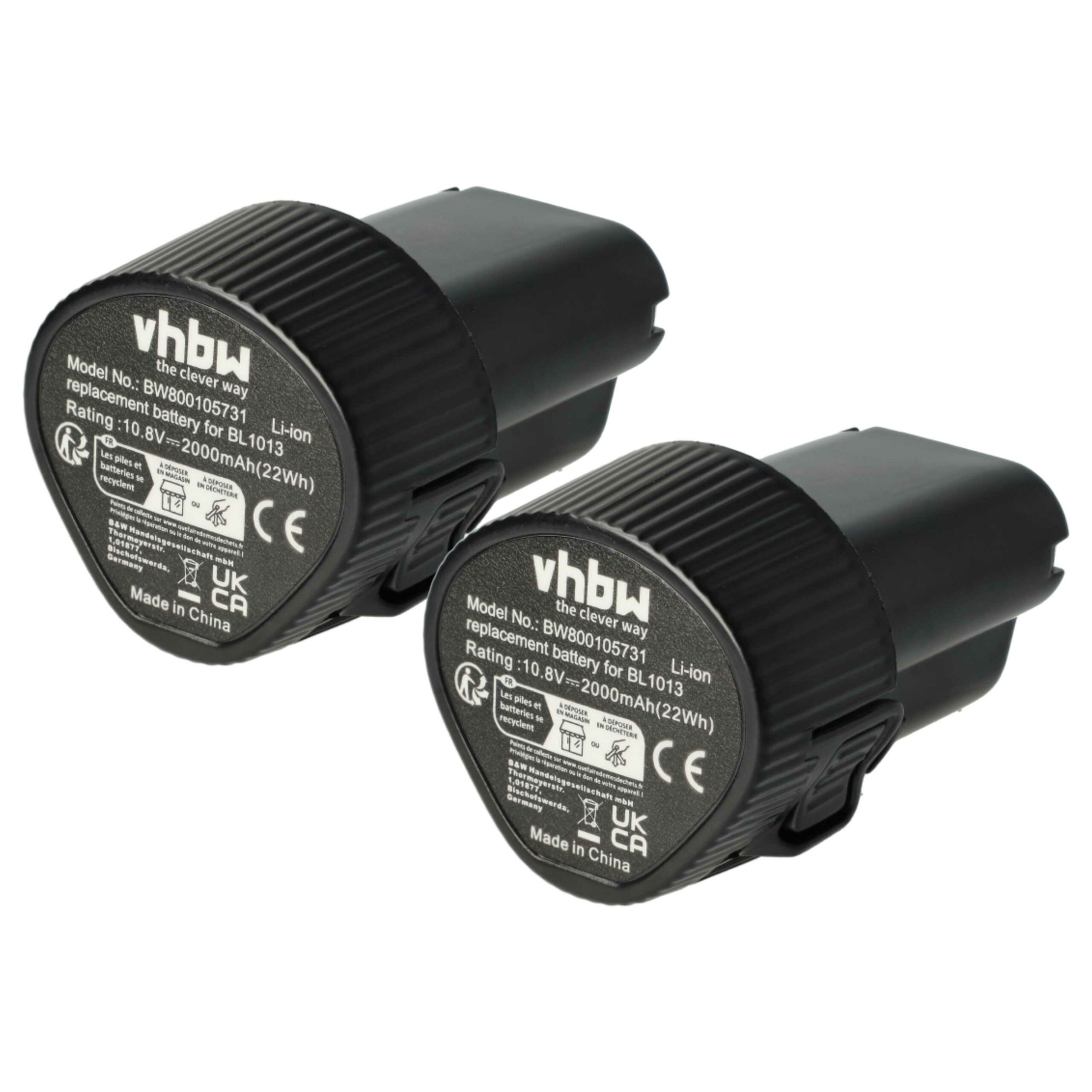 2x Baterias vhbw para Ferramentas Makita 194551-4 2000 mAh 10.8 V Li-Ion - Image 2