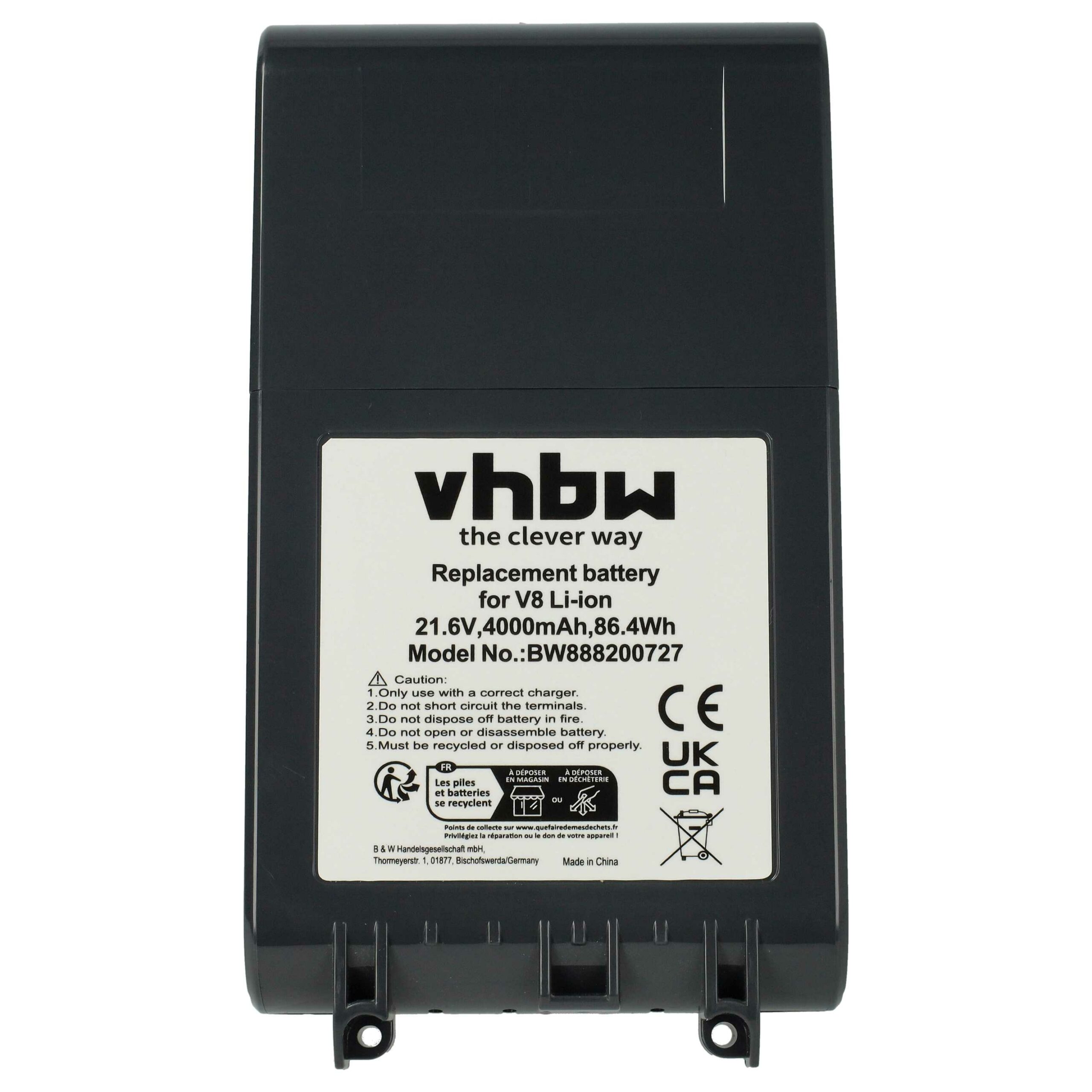 Bateria vhbw para Dyson V8, SV10, SV12 4000mAh, 21.6V Li-Ion - Image 3