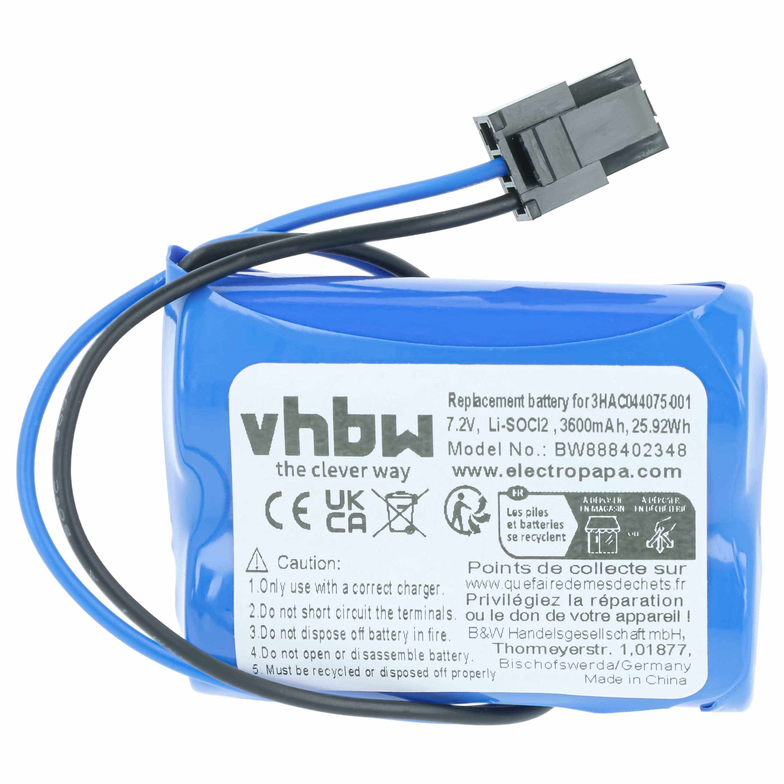 Bateria industrial vhbw 5x para robô ABB (3600 mAh, 7.2 V, Li-SOCl2) - Image 3