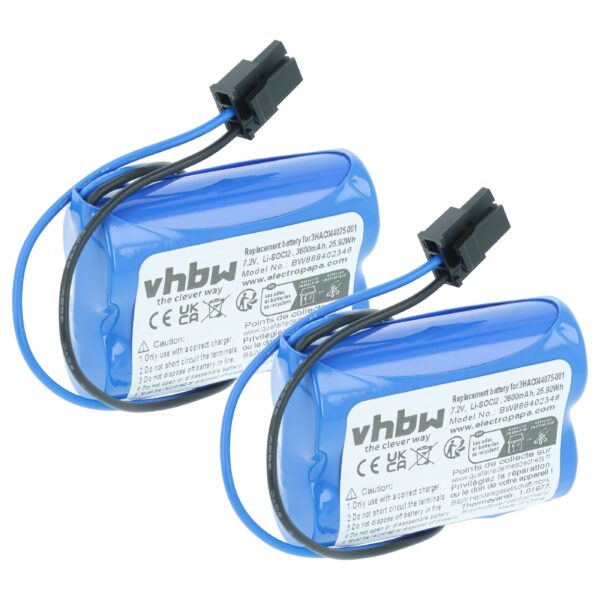 Bateria vhbw Industrial Robot 2x para ABB 3HAC044075-001 - 3600 mAh 7.2 V Li-SOCl2