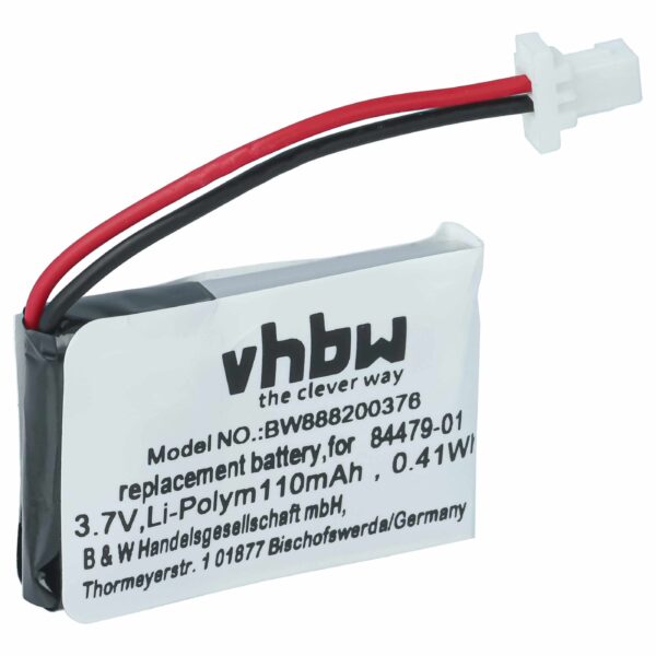 Bateria Li-polímero de 110 mAh para auscultadores sem fios Plantronics C053, C054, C565, CS530 e CS540