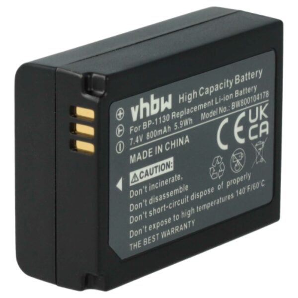Bateria vhbw para Samsung ED-BP1130 / BP-1030 800mAh 7.4V Li-Ion