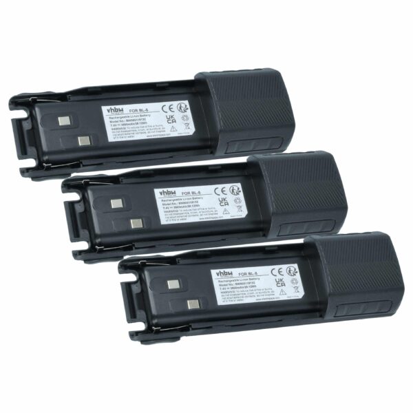 Pack de 3 baterias vhbw 3800 mAh para rádios Baofeng UV-8D, UV-8R e UV-82
