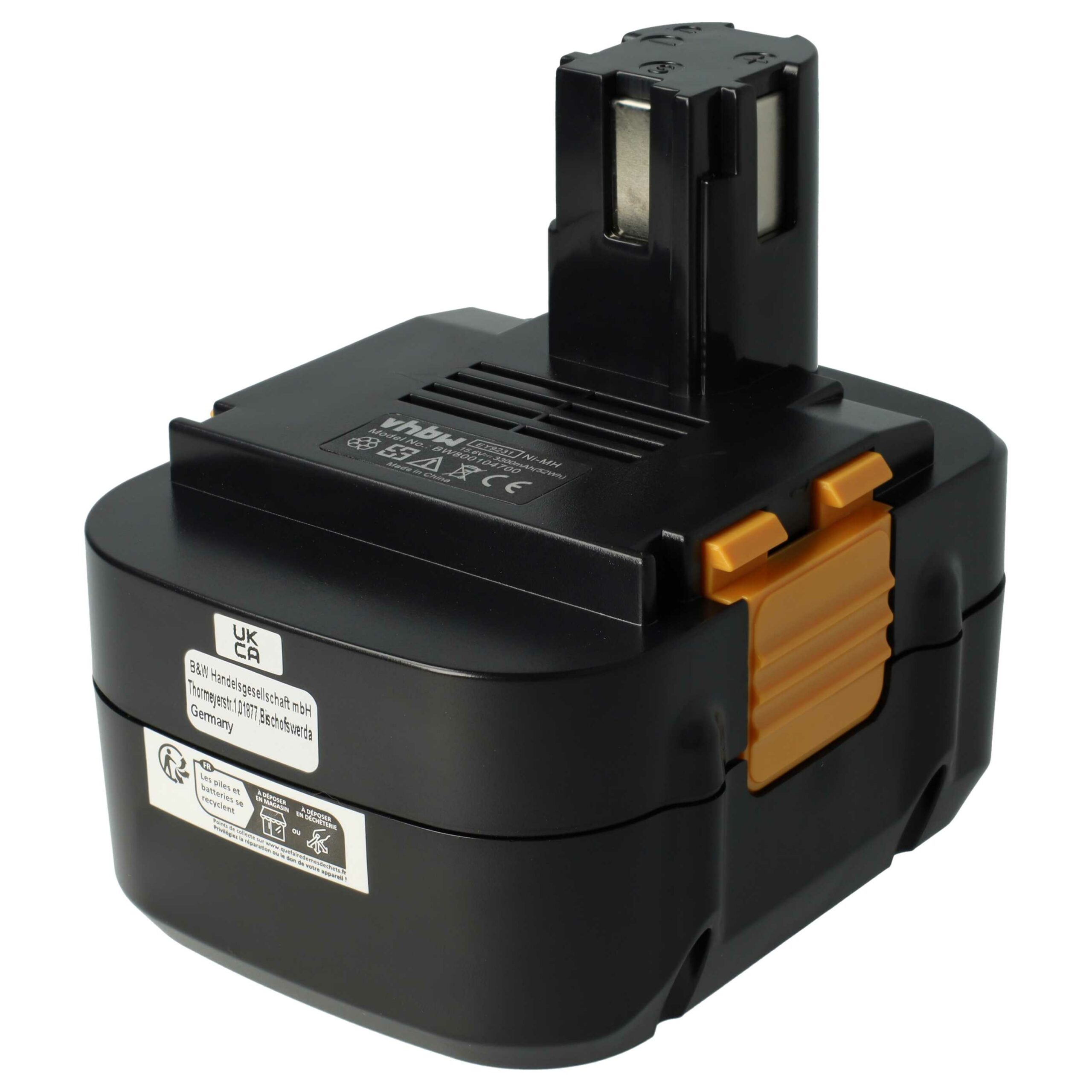 Bateria vhbw NiMH 3300 mAh, 15.6 V para Panasonic EY9137, EY9136B, EY9219