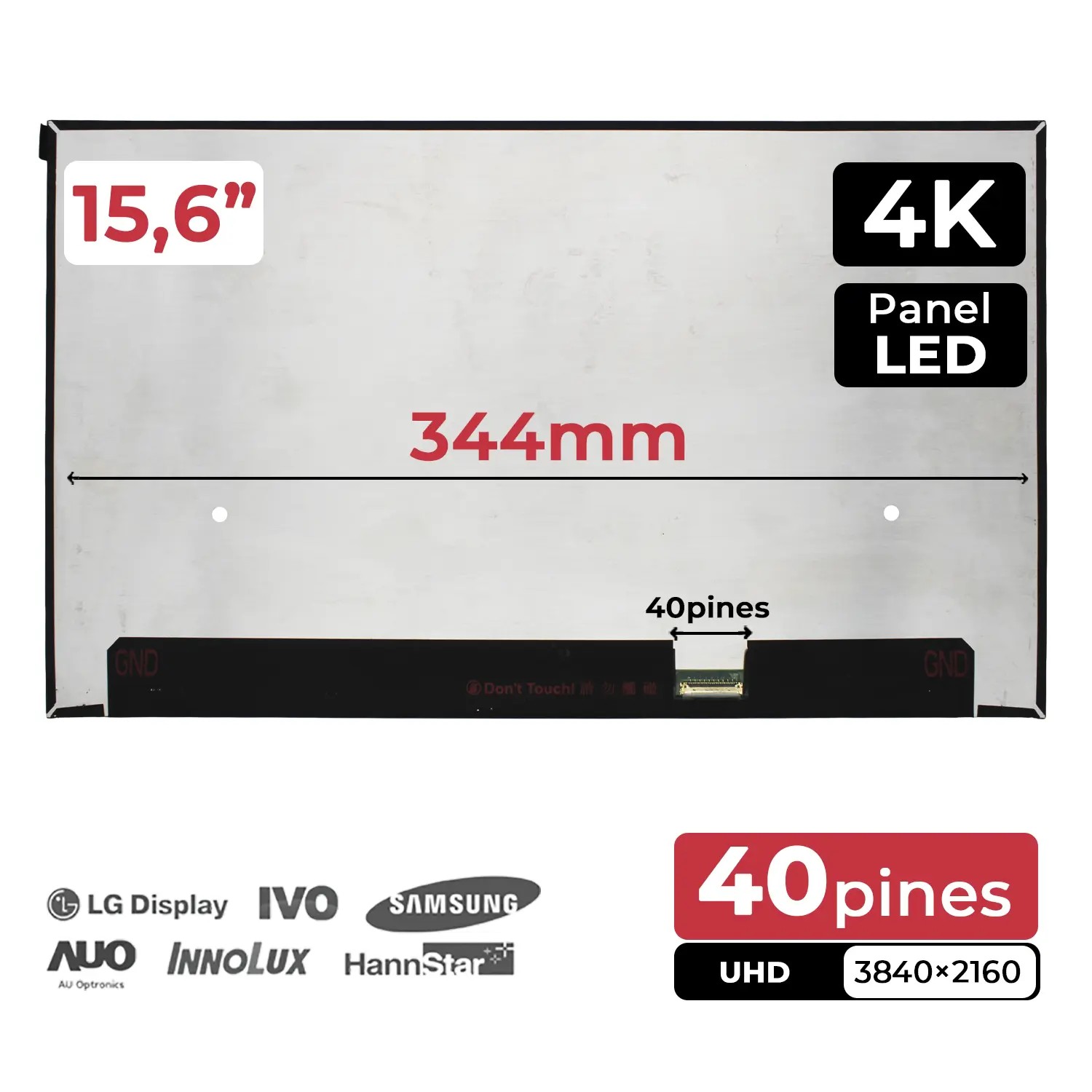 Ecrã LED 15.6" UHD para Portátil Dell Latitude 7520, 5531 - NE156QUM-N69