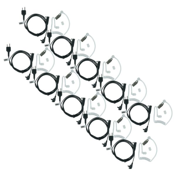 Conjunto de 10x Auriculares de Segurança vhbw com PTT para Icom IC-24AT