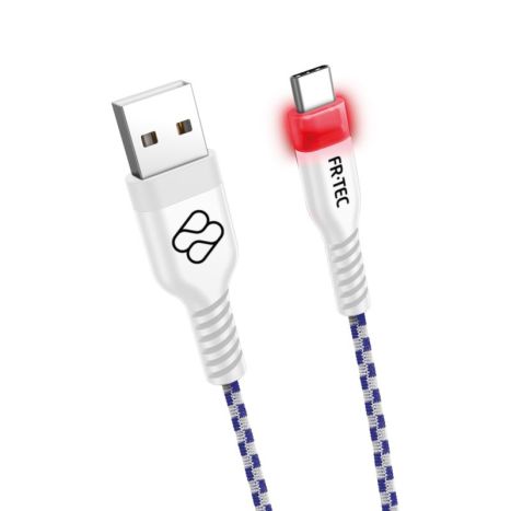 Cabo USB para USB Tipo C BLADE Premium - 3m, PS5, LED, Azul/Branco