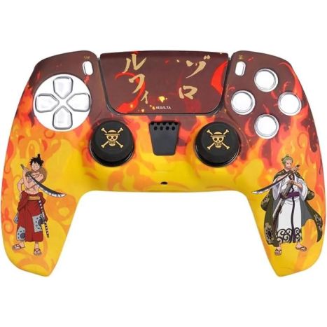 Set de Comando BLADE Custom Fuego para PS5 com Capa de Silicone, Grips, Autocolante e Tema One Piece