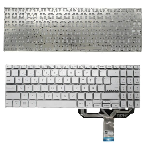 TECLADO PRATEADO PARA PORTÁTIL ASUS X1502 X1503 X1504 | 90NB0ZB1-R30US0