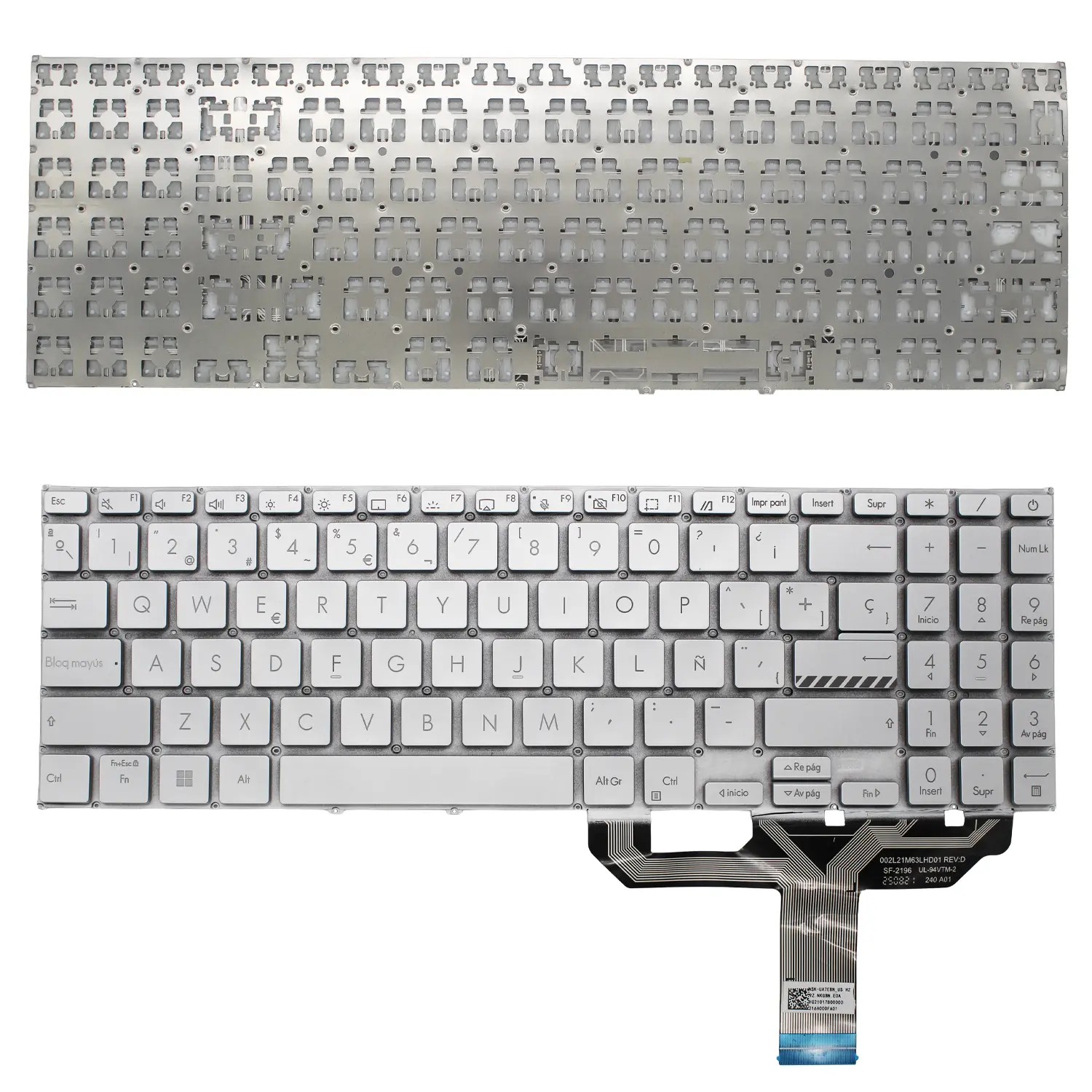 TECLADO PRATEADO PARA PORTÁTIL ASUS X1502 X1503 X1504 | 90NB0ZB1-R30US0